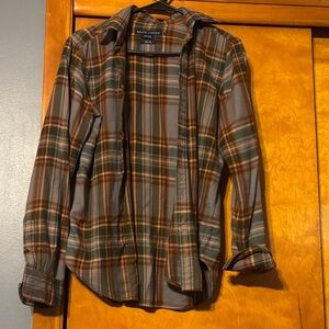Ralph Lauren Plaid Flannel Shirt in Green, Rust & Cream
